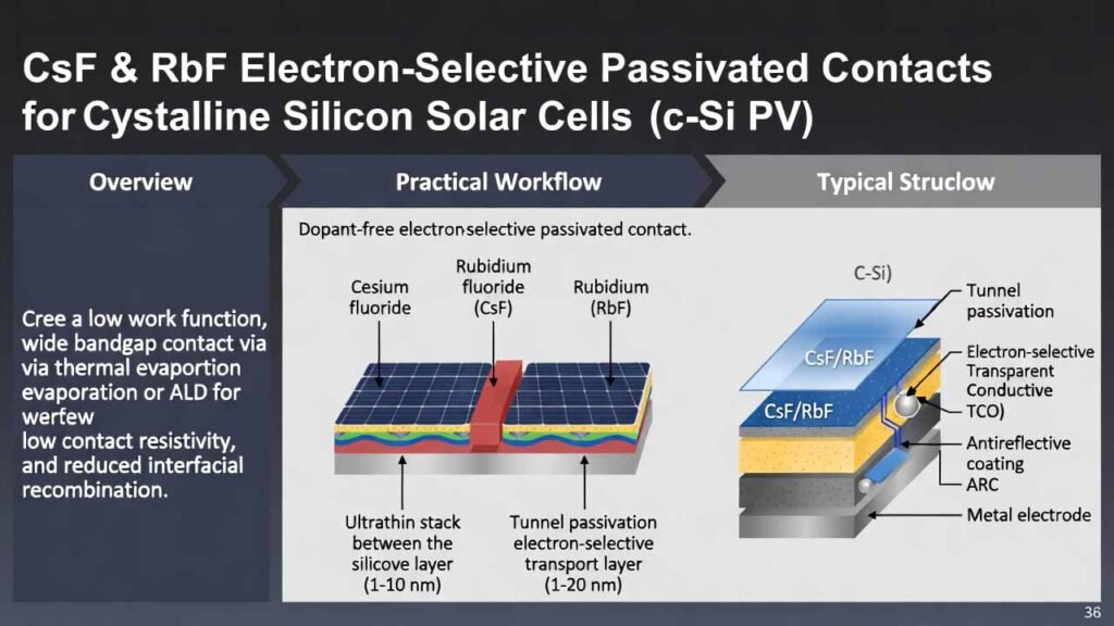 CsF & RbF Electron-Selective Passivated Contacts for Crystalline Silicon Solar Cells (c-Si PV)