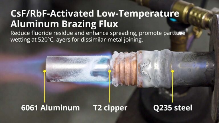 CsF/RbF-Activated Low-Temperature Aluminum Brazing Flux for Al–Steel, Al–Cu, and Al–Al Joining