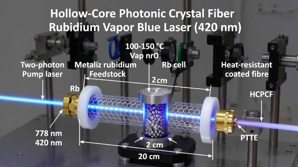 Hollow-Core Photonic Crystal Fiber Rubidium Vapor Blue Laser (420 nm) for Underwater Optical Communication & Precision Metrology
