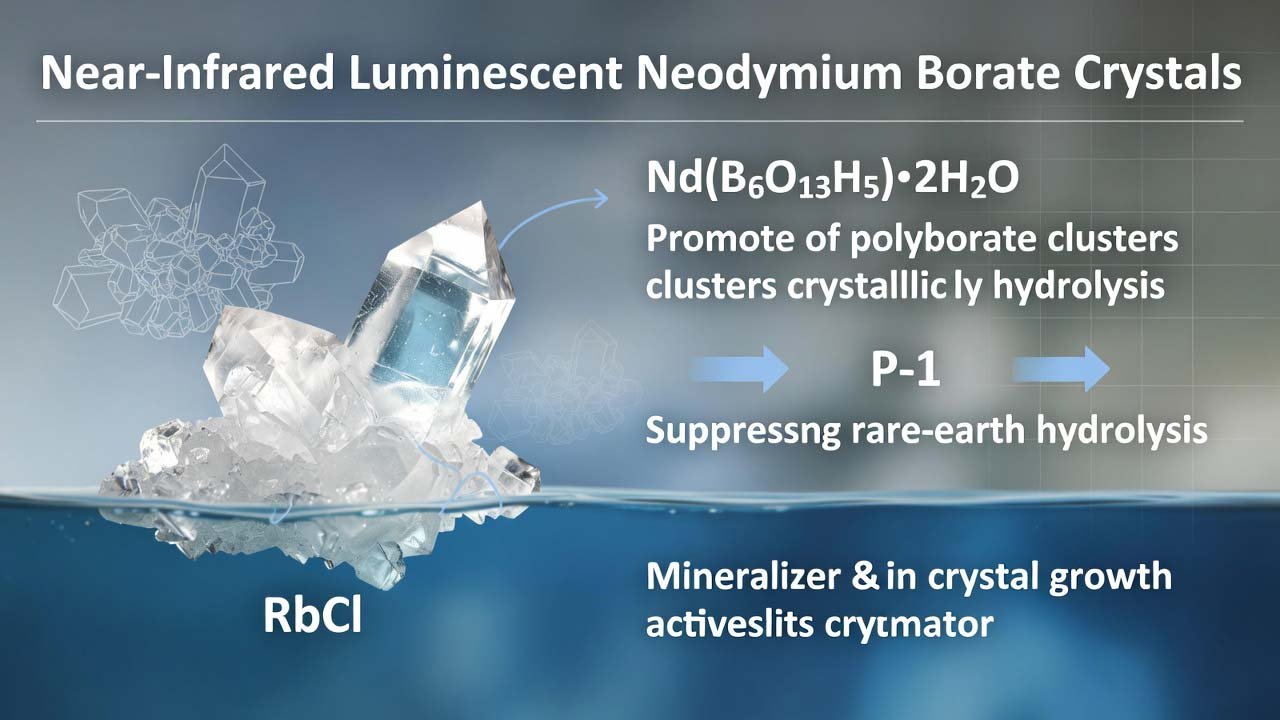 Rubidium Chloride (RbCl) for Near-Infrared Luminescent Neodymium Borate Crystals in Photonics