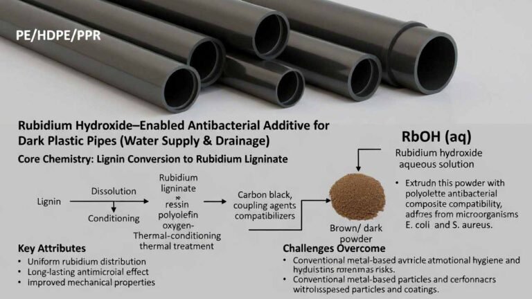 Rubidium Hydroxide–Enabled Antibacterial Additive for Dark Plastic Pipes (Water Supply & Drainage)