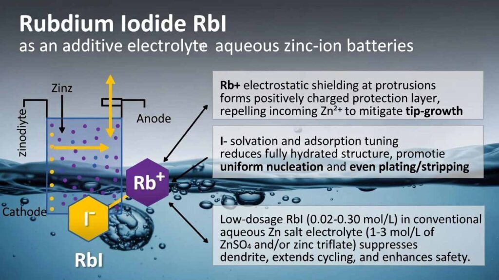 Rubidium Iodide (RbI) Additive Electrolyte for Aqueous Zinc-Ion Batteries Dendrite Suppression, Longer Cycling, and Safer Cells