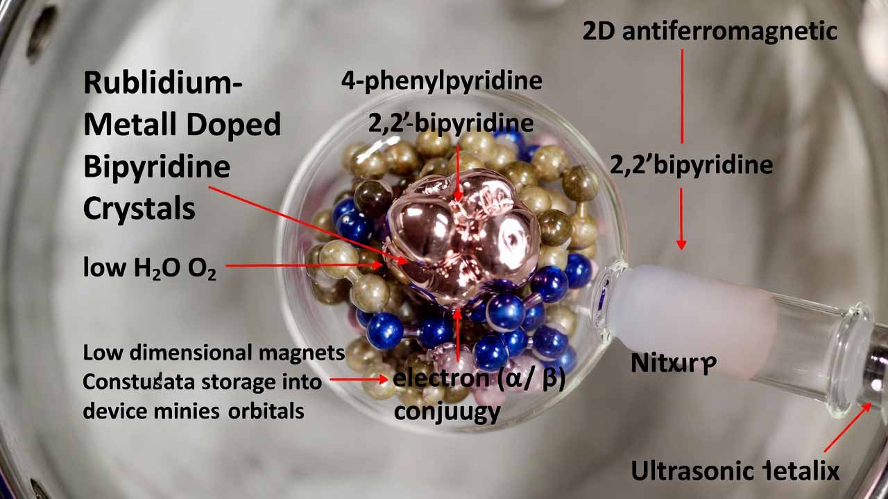 Rubidium-Metal Doped Bipyridine Crystals for 2D Organic Antiferromagnets