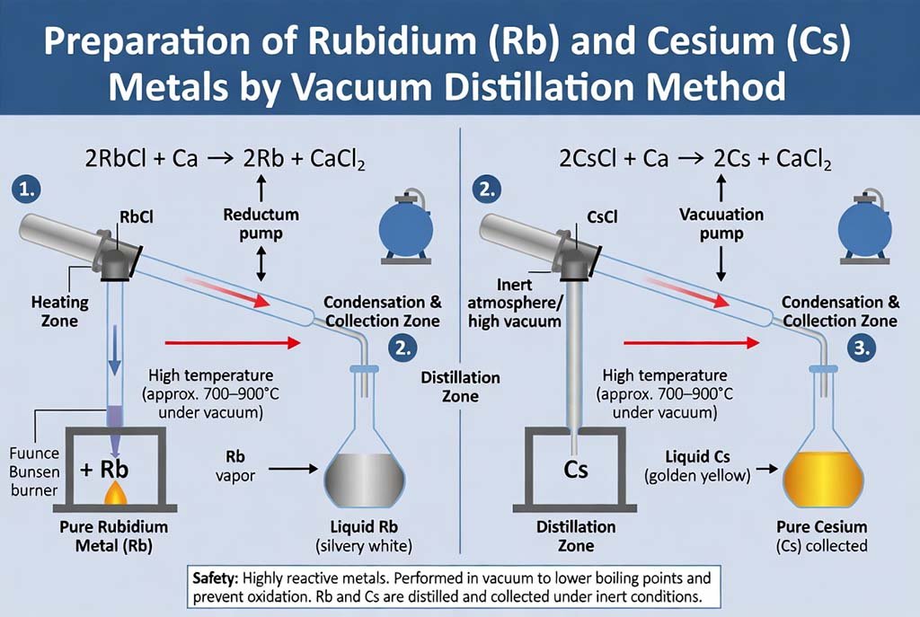 Vacuum Distillation rubidium metal cesium metal